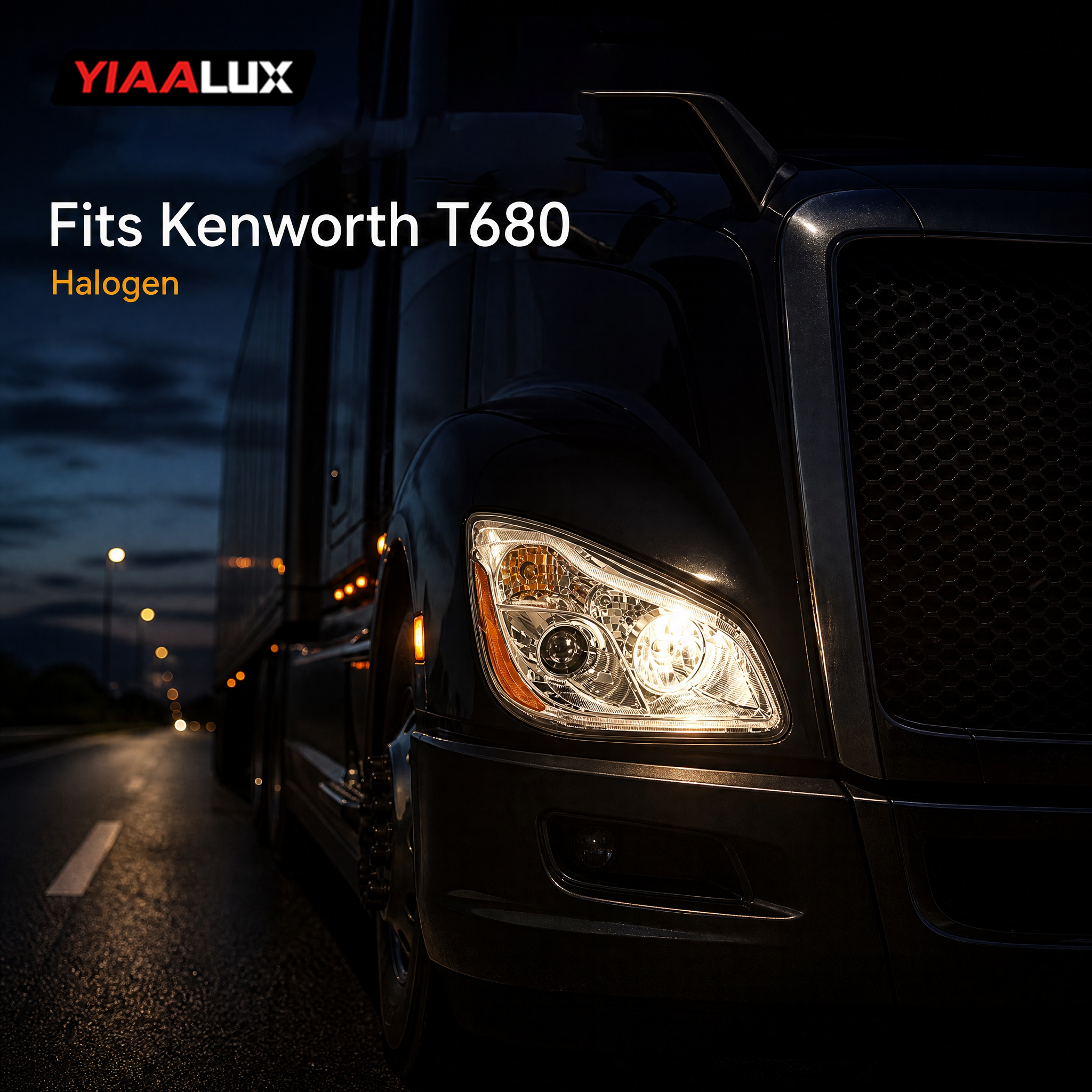 Replacement USA Head Lights for Car Headlight Black Housing for KENWORTH T680 2013-2021