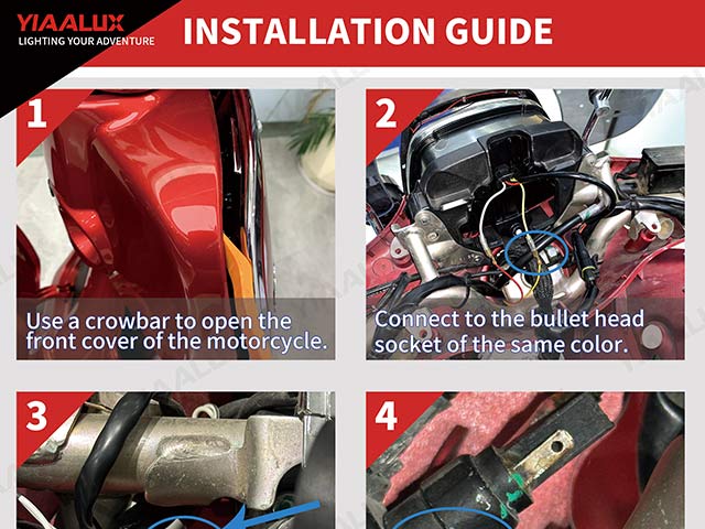 4-Model SPHL-101 Installation Guide LED Headlight M with RGB Bluetooth for Vespa Sprint Premavera 125cc 150cc