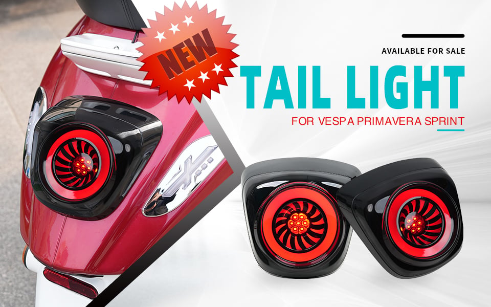 Model SPTL-F3D Modified New 3D Whirlwind SshapeDesign LED Taillight for Vespa Sprint and Primavera 50cc 125cc 150cc