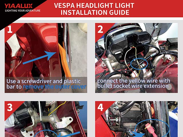 5-Model SPHL-M - Installation Guide LED Headlight M with RGB Bluetooth for Vespa Sprint Premavera 125cc 150cc