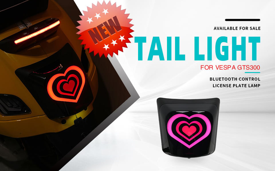 Model GSTL-A Modified New LOVE Shape Style LED Taillight for Vespa Sprint and Primavera 50cc 125cc 150cc