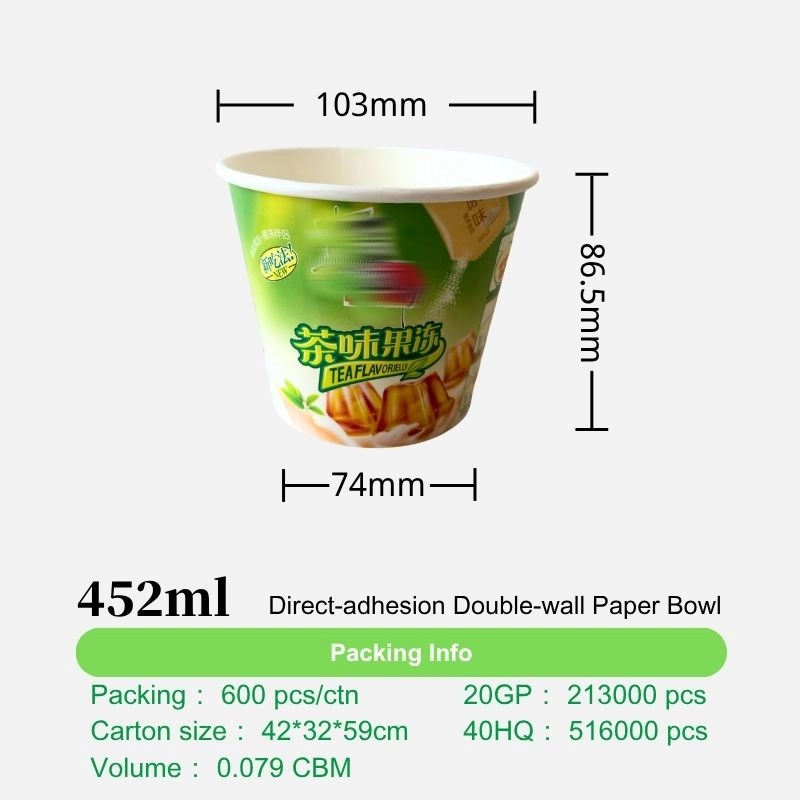 452ml Double Wall Paper Bowl with Heat-Sealing Lid