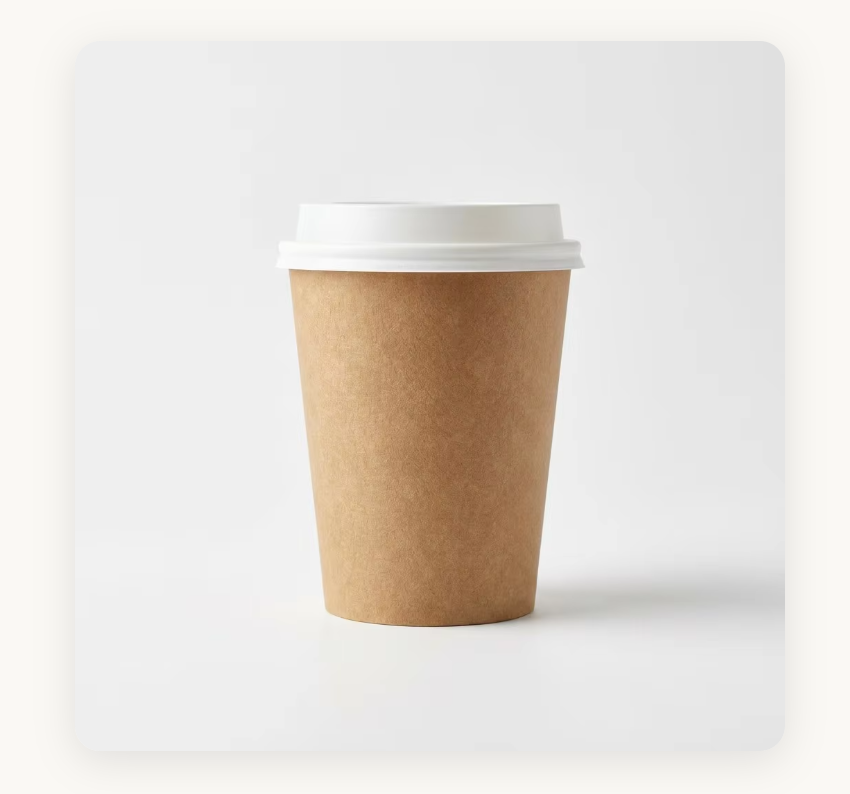 100% compostable PLA Paper Coffee Cup details