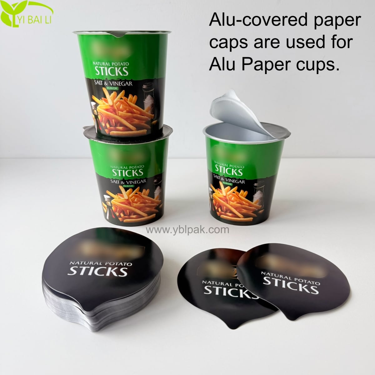 Heat Sealing Paper lid with Alu for French Fries Snack Cups
