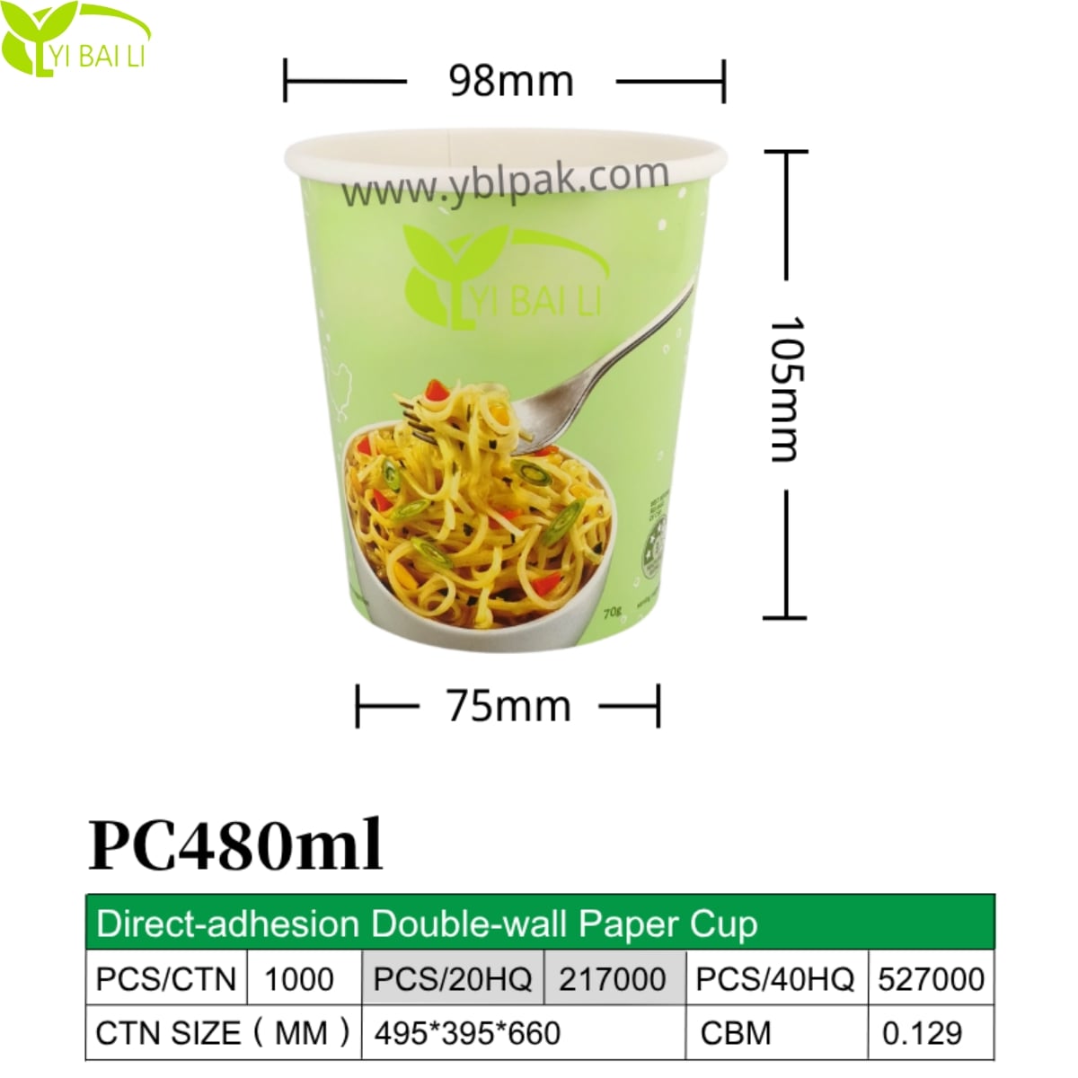 480ml/16oz Premium Double Wall Paper Soup Cups with Lids | Disposable Insulated Noodle Cups | Hot Food Containers | Fries Cups 