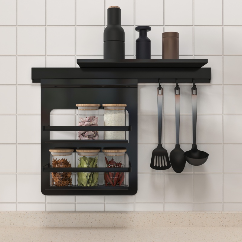 Aluminum Kitchen Storage Rack Set with Aluminum Shelf