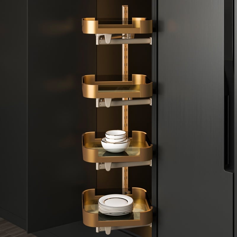 Soft Close SwingOut Pantry with 4 or 5 Pull-Out Tray Levels  