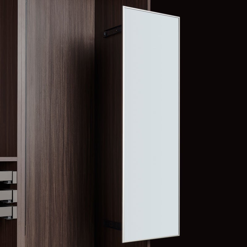 Pull-Out Dressing Mirror – Multi-Angle, Aluminum Frame, Hidden Design