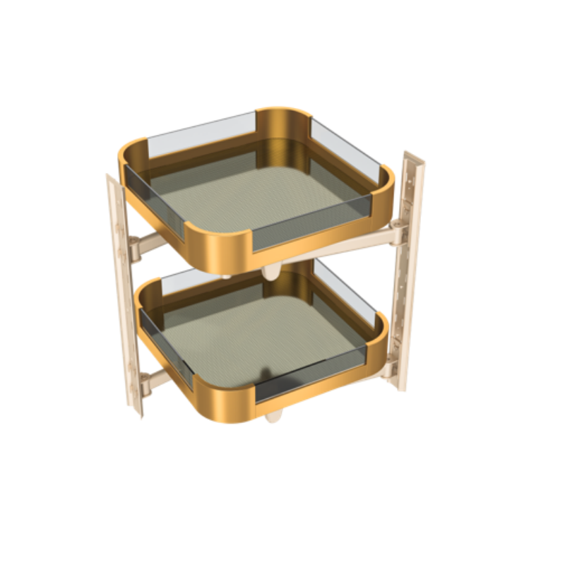 Swing Out Pantry Unit Cabinet Organizer – Soft Close, Gold Finish  