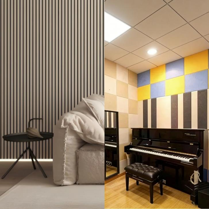 Wood strip polyester fiber acoustic panel and 100% Polyester Fiber Acoustic Panels