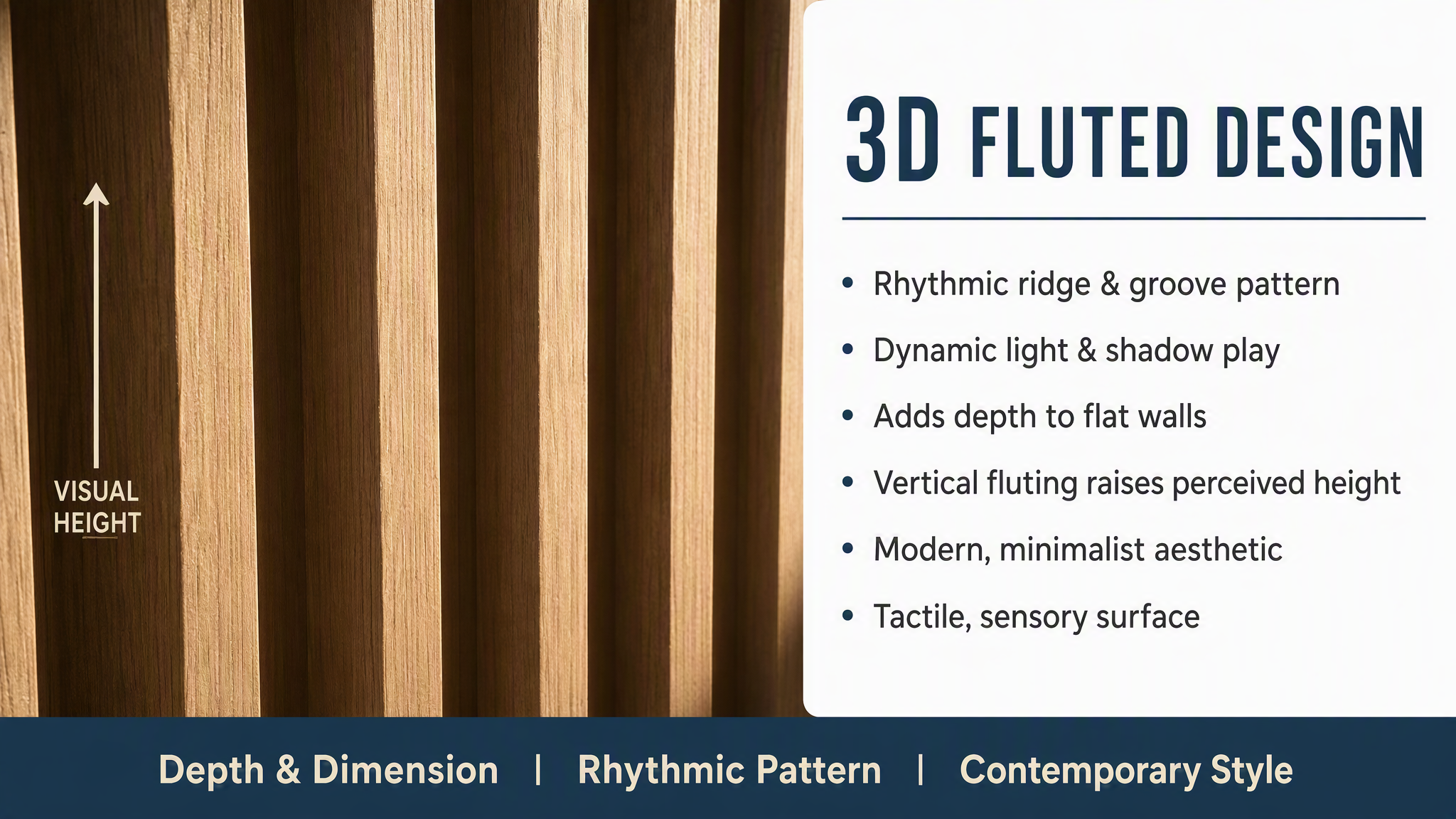 PS Decorative 3D Fluted Slat Panel