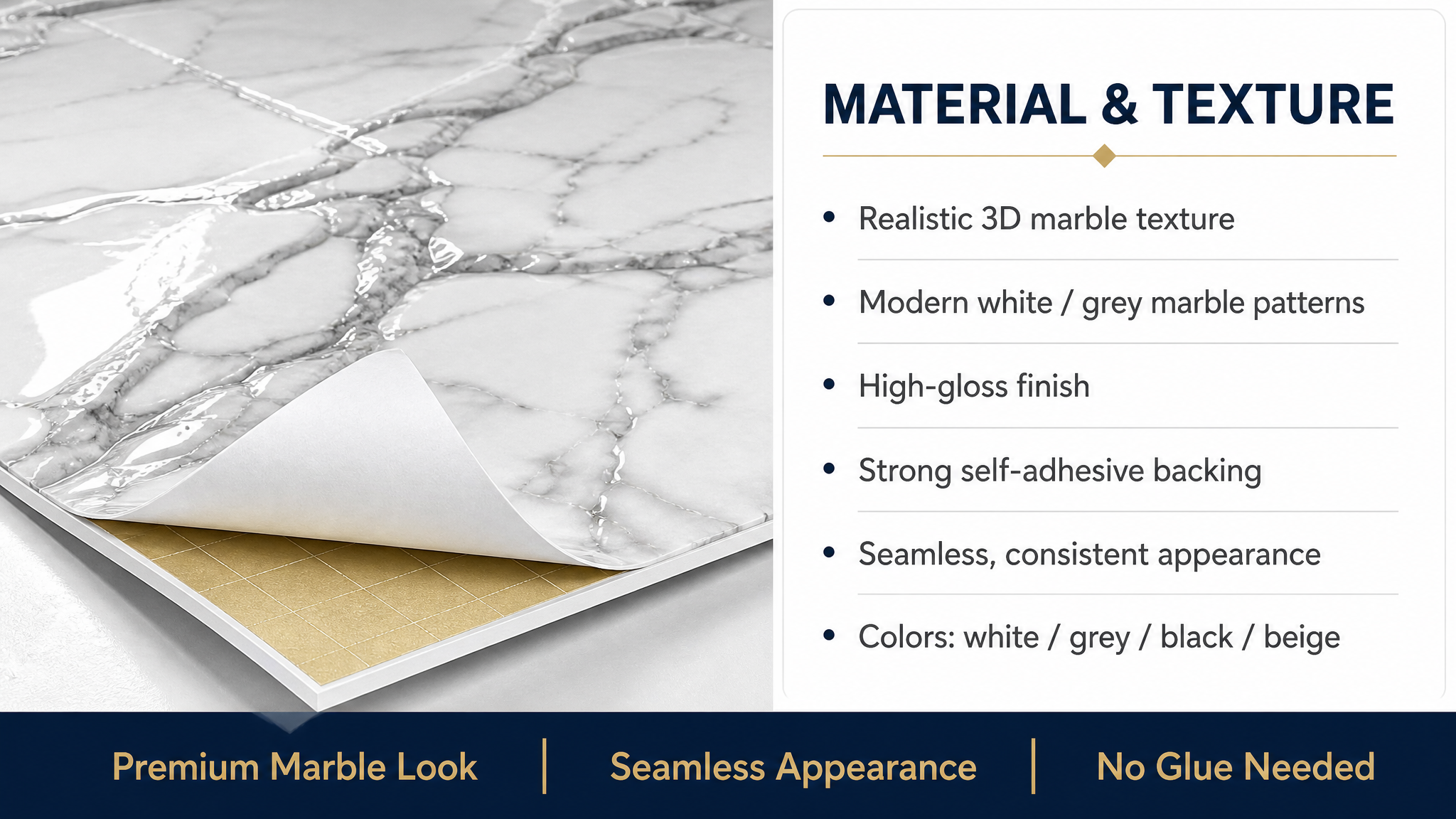 3D Marble PVC Wall Panels