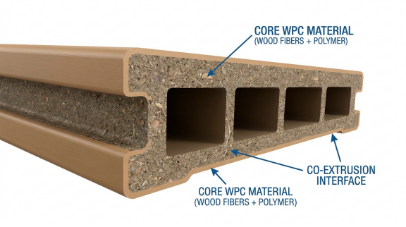 Our co-extrusion WPC features a 360-degree protective shield that provides unmatched resistance to stains, scratches, and UV radiation.