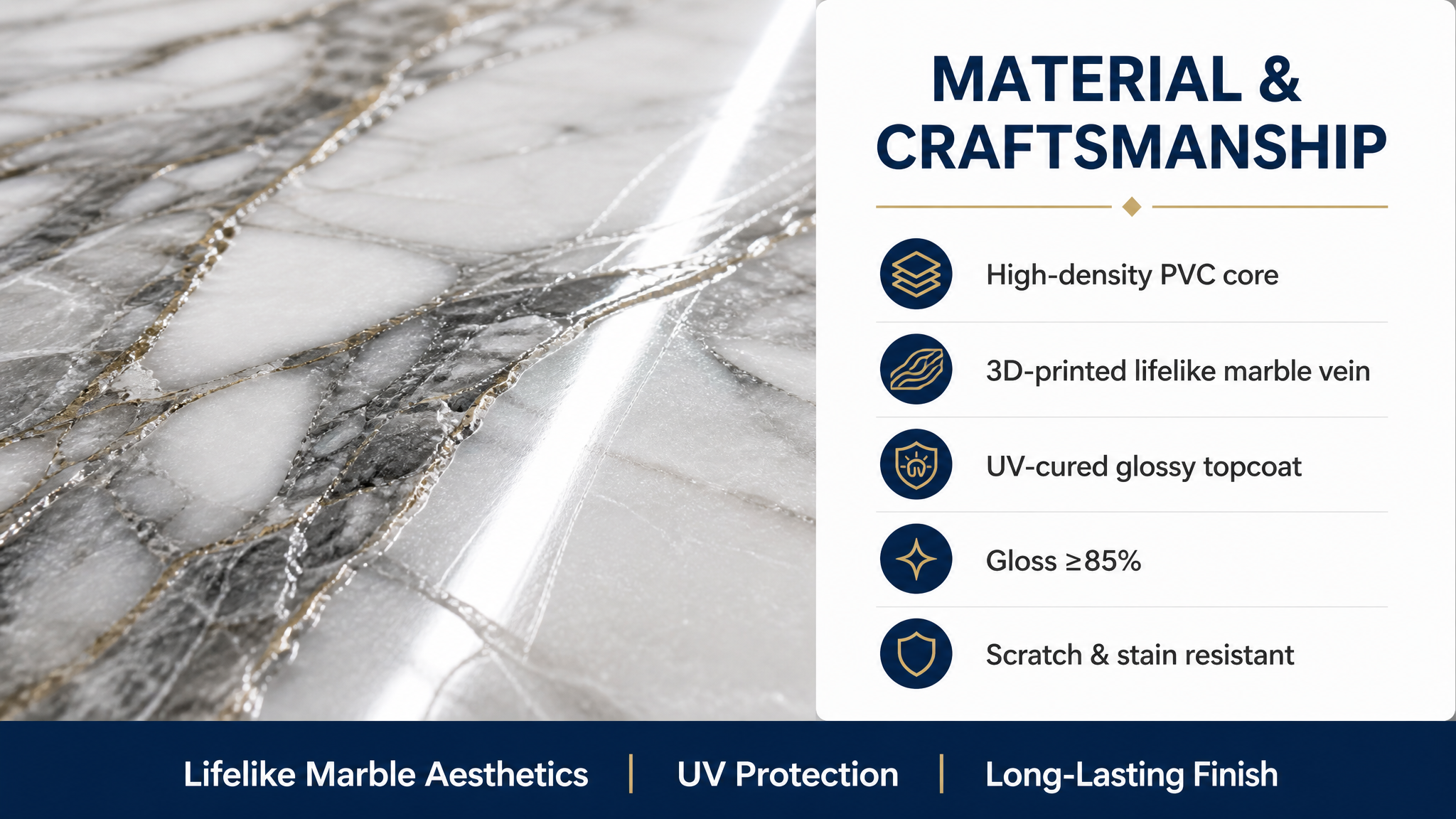 Domoora Luxury UV Marble Sheet