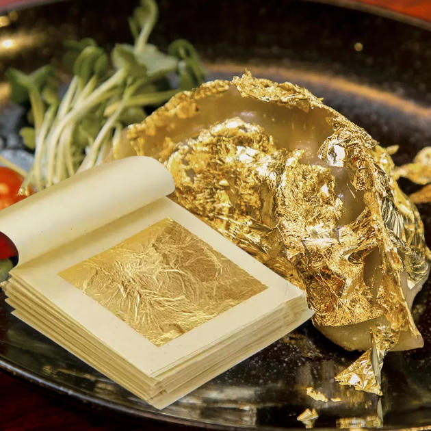 24K Pure Edible Gold Leaf Sheets high quality 24k pure gold foil in multiple sizes for gilding crafts