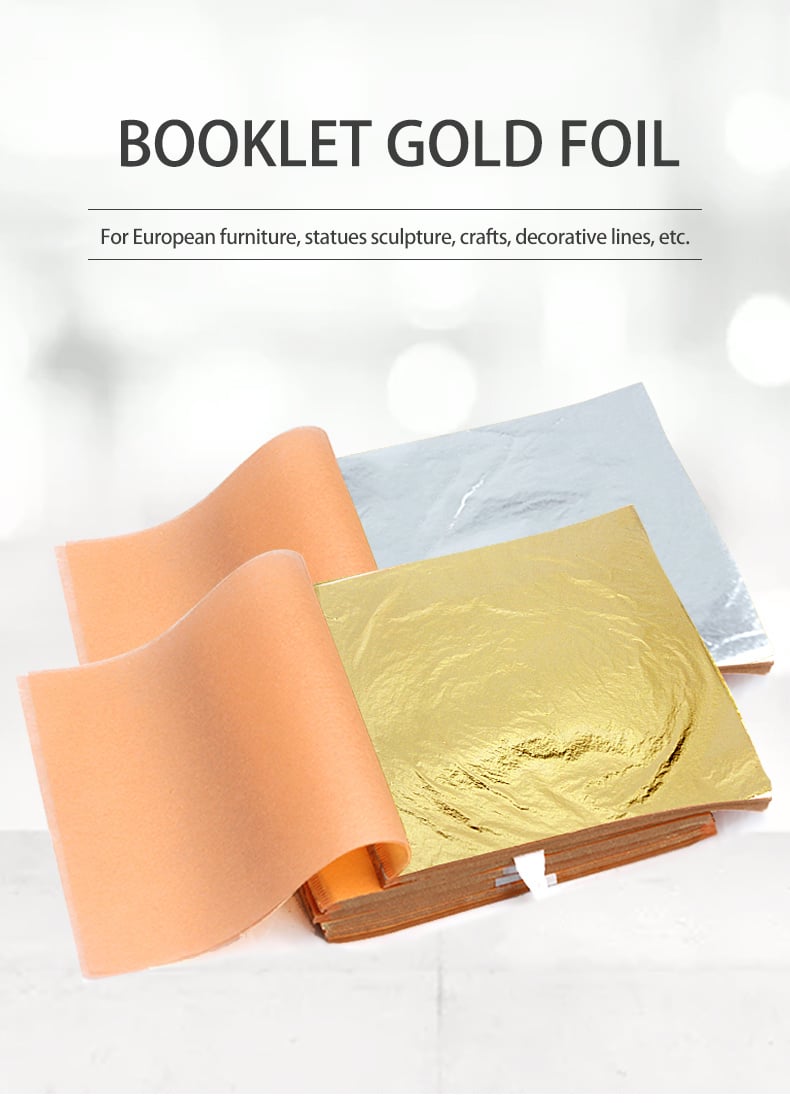 Professional Quality 86# Color 2.5 Decorative Gold Foil Leaf Sheets14*14 cm 25 Pieces Per Book