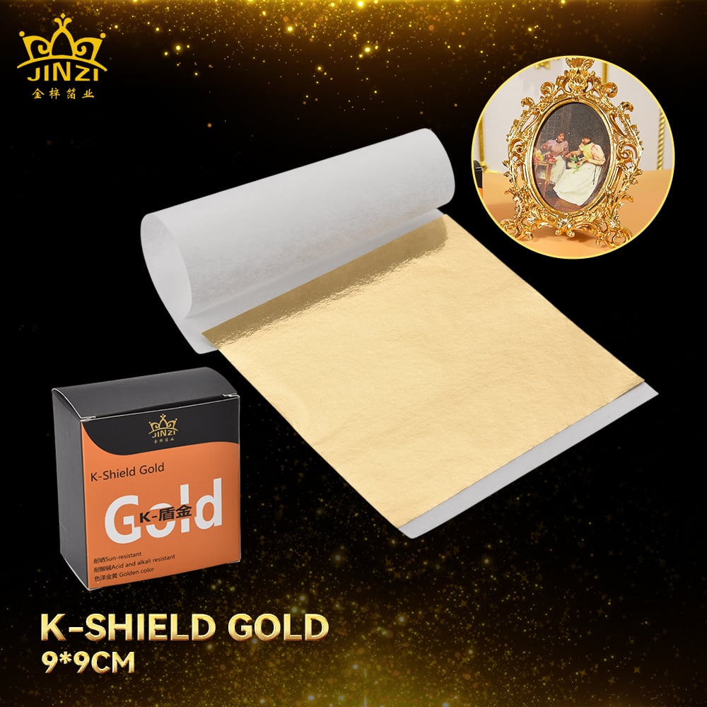 Most Popular Hot Sale Product Gold Leaf Papers 9*9 Cm K-Shield Gold Leaf Sheet for Sculptures, Buddha Statues