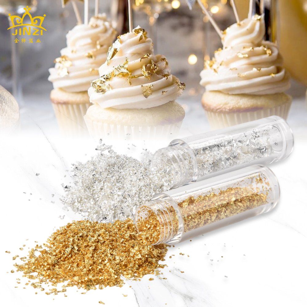 Eleva tus creaciones con virutas comestibles de oro de Jinzi Foil Industry