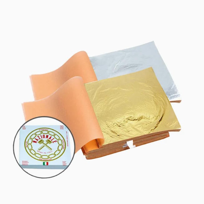 Professional Quality 86# Color 2.5 Decorative Gold Foil Leaf Sheets14*14 cm 25 Pieces Per Book