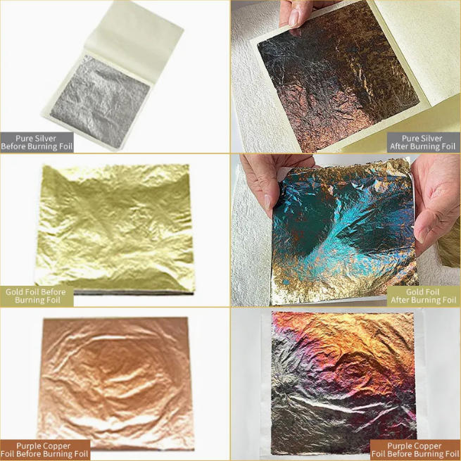 Wholesale Price High Quality Diy Handmade Burnt Foil Imitation Gold Leaf Sheets Foil Paper for Art Handicraft Deco