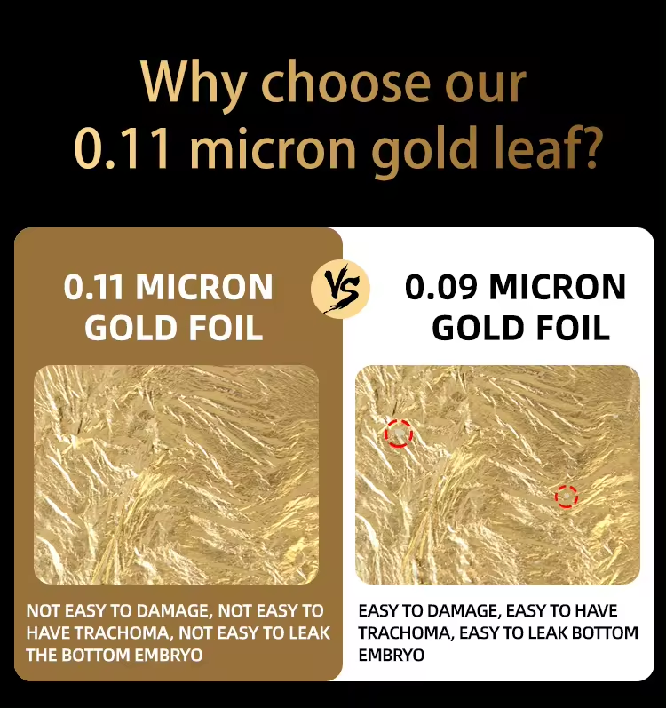 24K Pure Edible Gold Leaf Sheets high quality 24k pure gold foil in multiple sizes for gilding crafts