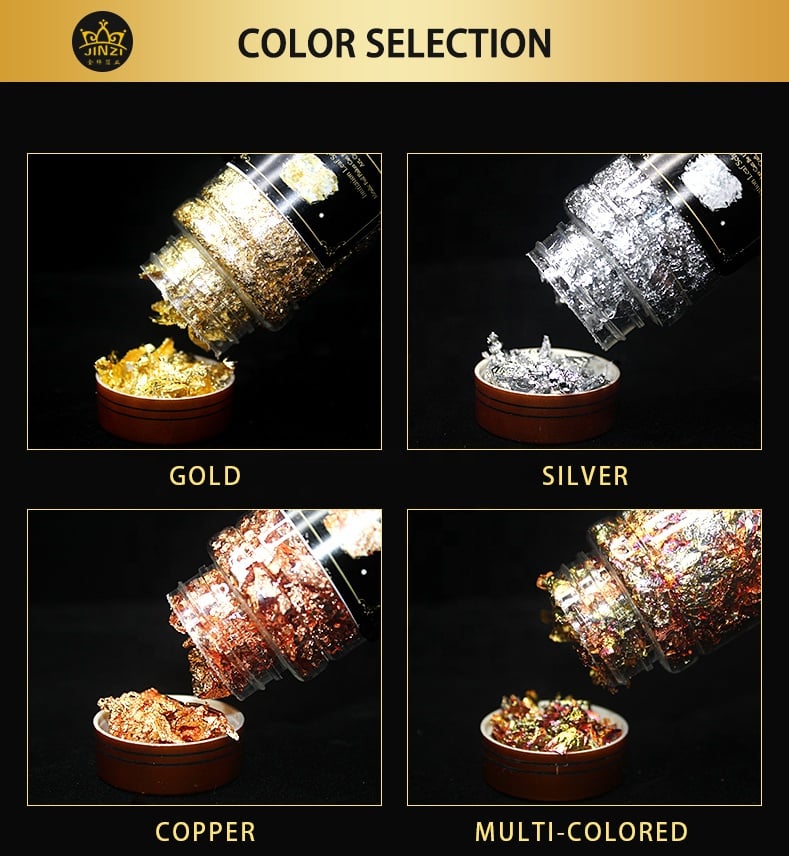 Wholesale Price Good Quality Imitation Gold Leaf Flakes for Nail Art Gold Leaf Foil 