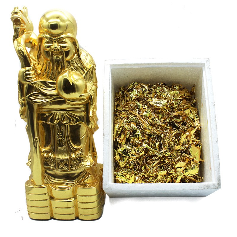 Wholesale Factory Price Gold Leaf Flakes Buddha Statue Chair Decoration Broken Gold Foil for Sale