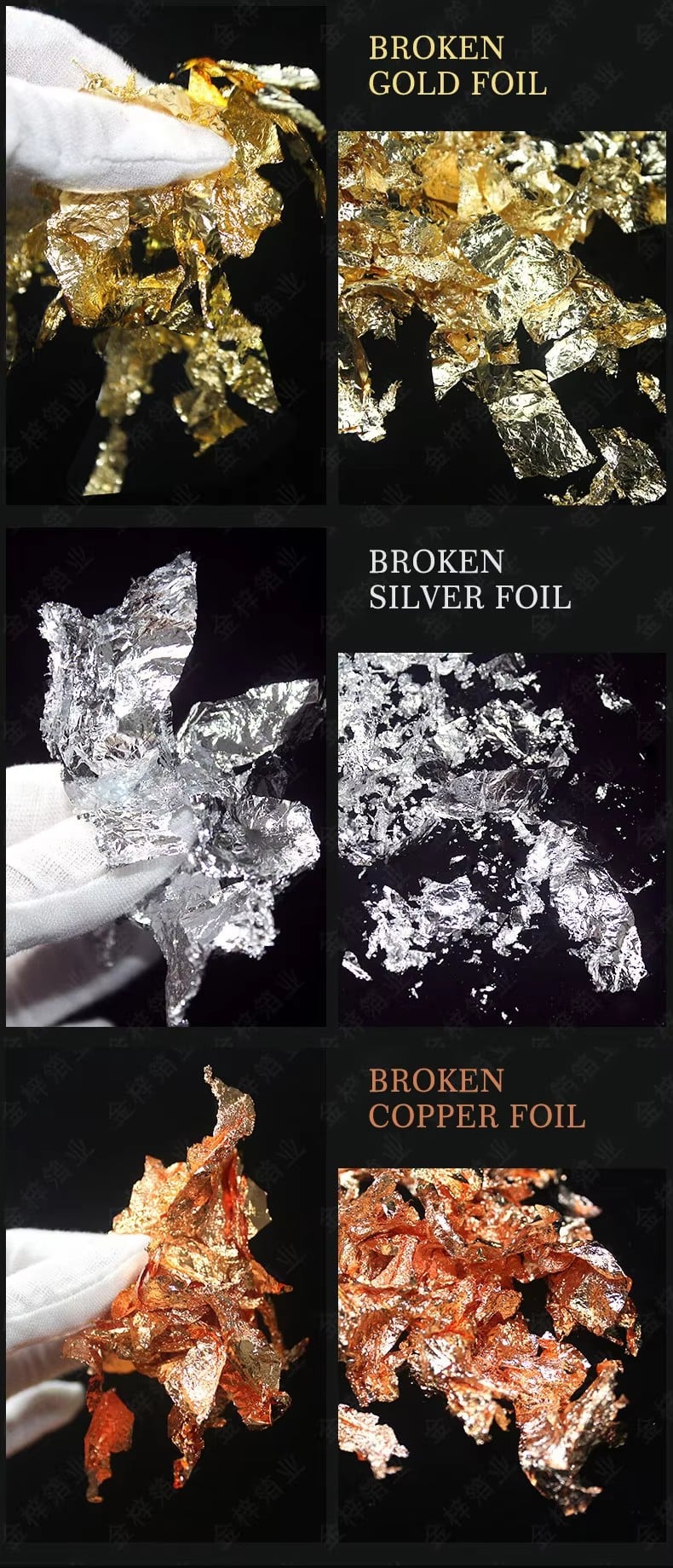 Wholesale Price Good Quality Imitation Gold Leaf Flakes for Nail Art Gold Leaf Foil 