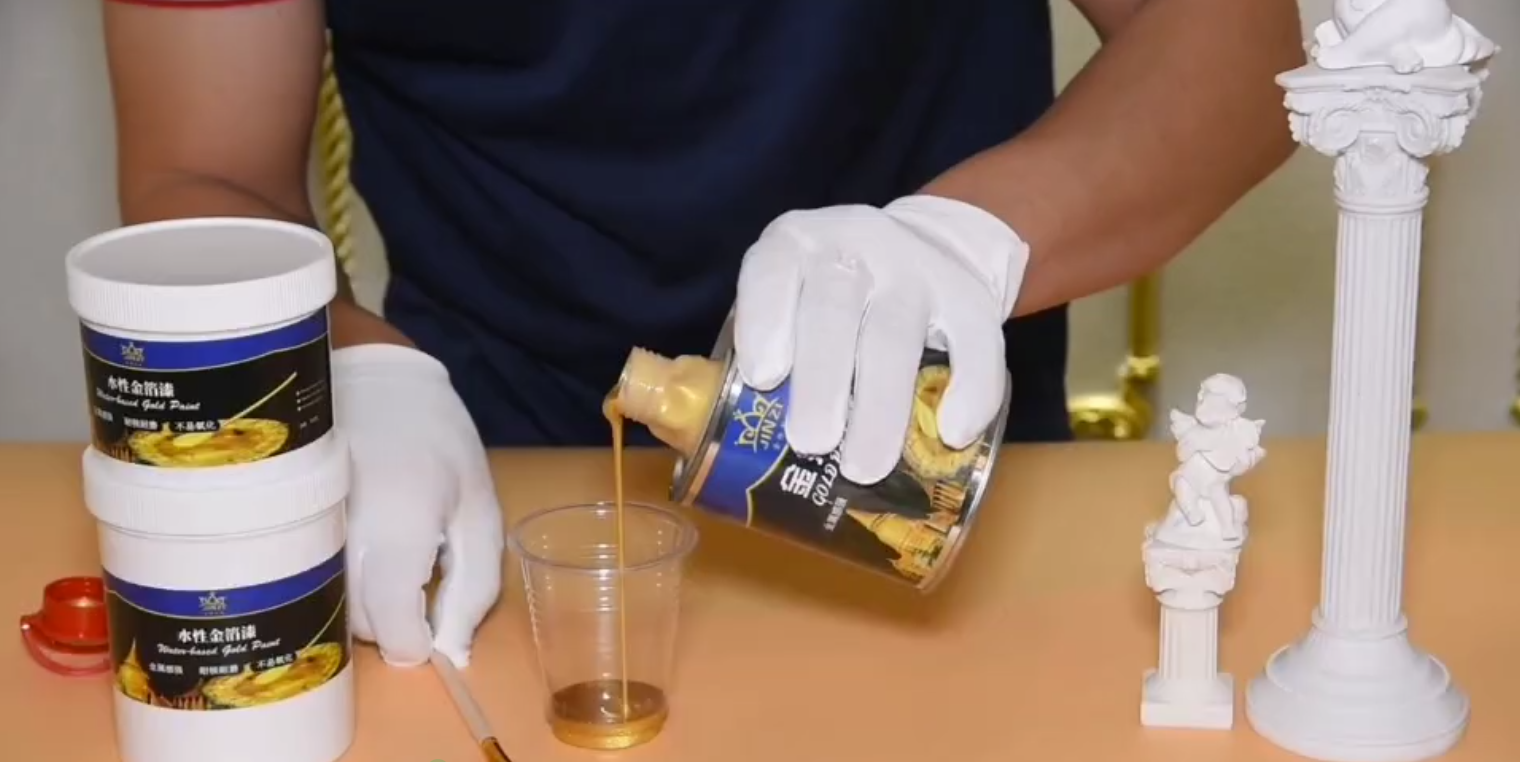 Outdoor gold leaf paint application