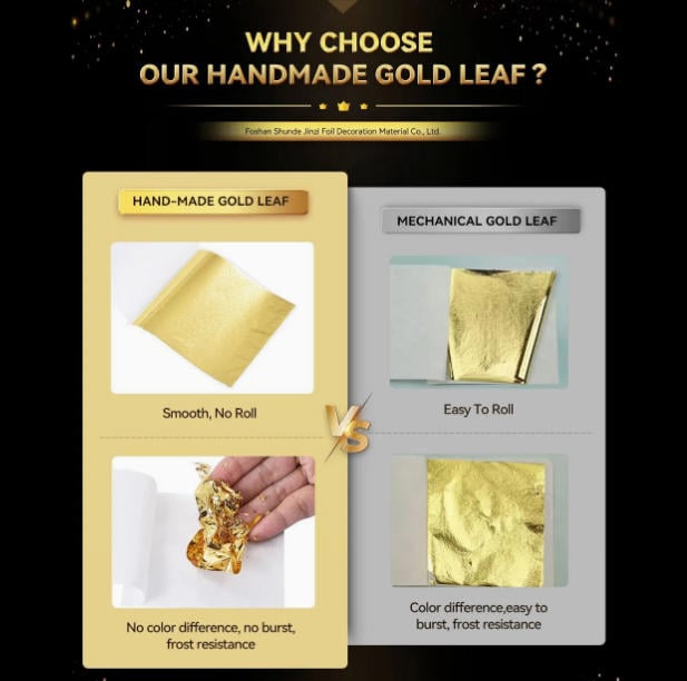 jinzi Factory High Quality 9*9cm Imitation Taiwan Gold Leaf