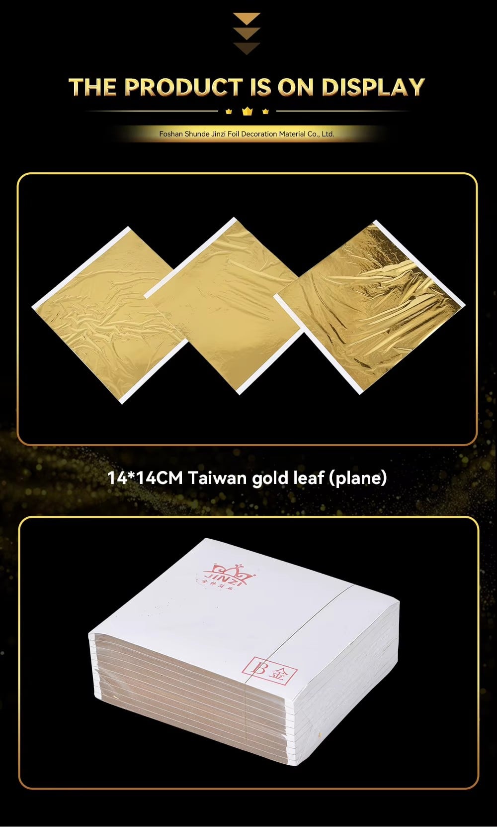 Wholesale Price Taiwan Gold Leaf Sheets 14*14 Cm Taiwan Imitation Gold Foil Leaf for Gilding Crafts Art Decoration