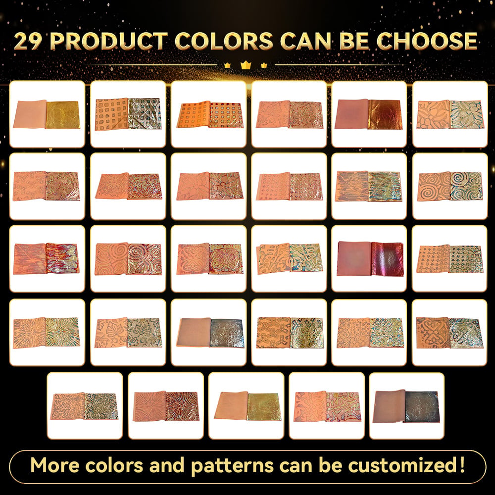 multi colors 14cm 50pcs a booklet imitation gold leaf sheets variegated metal copper leaf paper foil-2