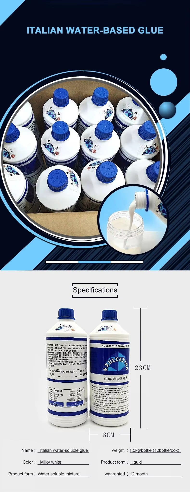 Construction and Woodworking Use Water-Based Adhesive Gilding Glue for Gold Leaf Foil Gilding