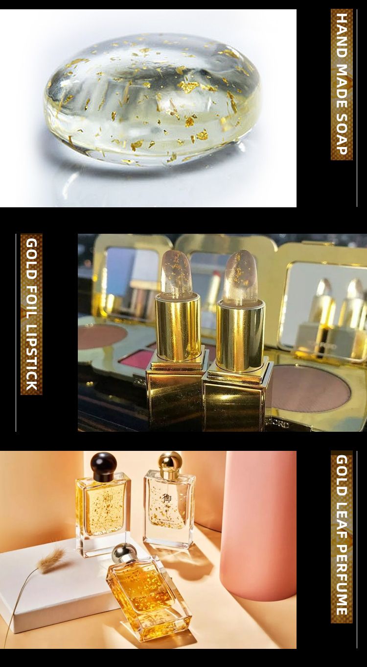 24K pure Gold Leaf Foil Edible Gold Flakes for Nail Art Diy Decoration
