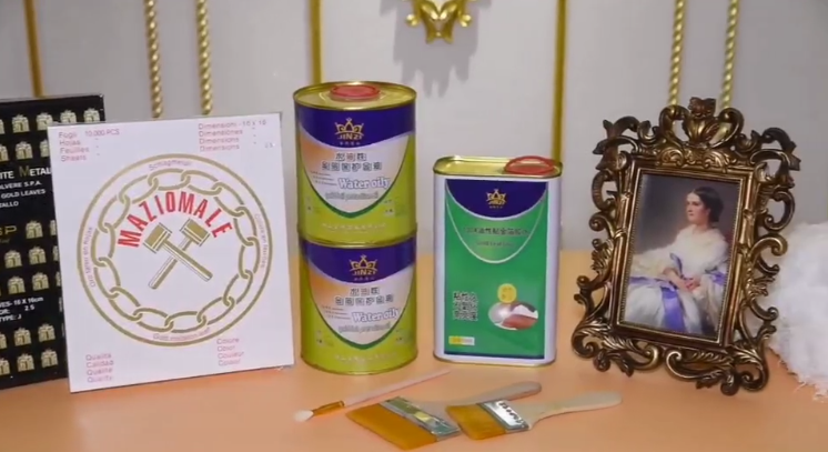 Italian imitation gold leaf application