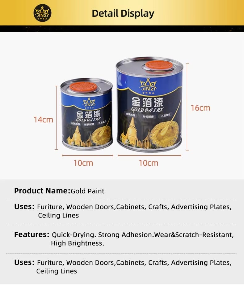 High Quality Gold Color Paint oil Gold Foil Paint for Home Furniture Wooden Deco