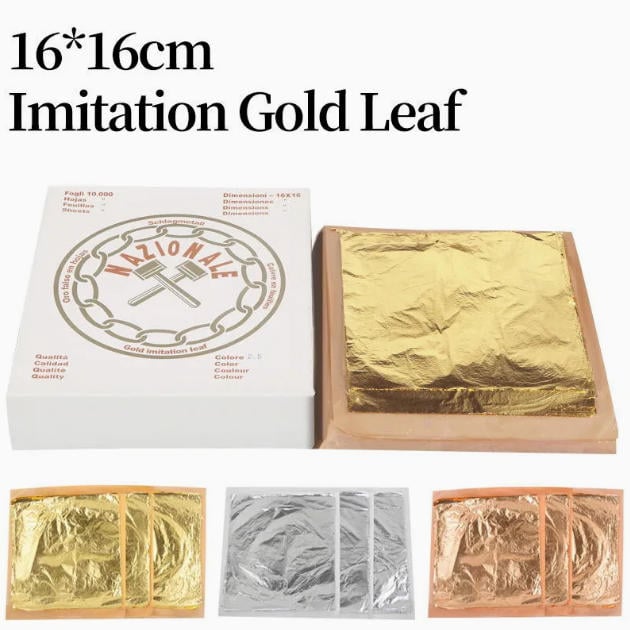 Hot Selling 16 X 16 Cm Italian Imitation Gold Leaf High Quality Gold Leaf Sheet For crafts