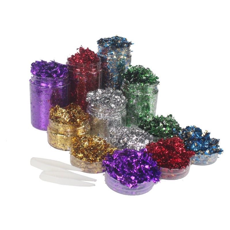 Gilding Resin Flakes Metallic Foil Flakes for Wax Seal Painting Arts and Crafts Nail Art Gold Leaf Nail Gold Leaf Flakes
