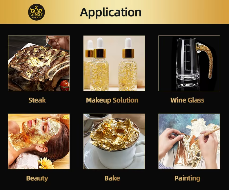 8*8cm 24K Genuine Gold Foil Leaf Facial Mask Sheets Skin Care Gold Leaf Sheet for Face Whitening