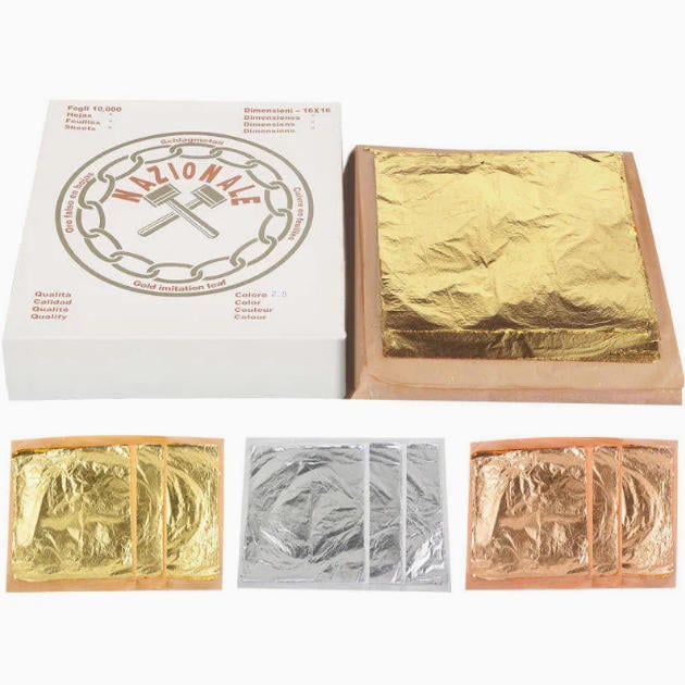 16 X 16 Cm Italian Gold Leaf Foil Paper imitation Gold Leaf Sheet for Art Craft Furniture Decor