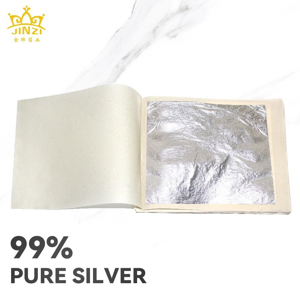 High Quality Food Grade 11X11Cm 100% Genuine Edible Silver Leaf Foil Wholesale Price Leaf for Food Decoration