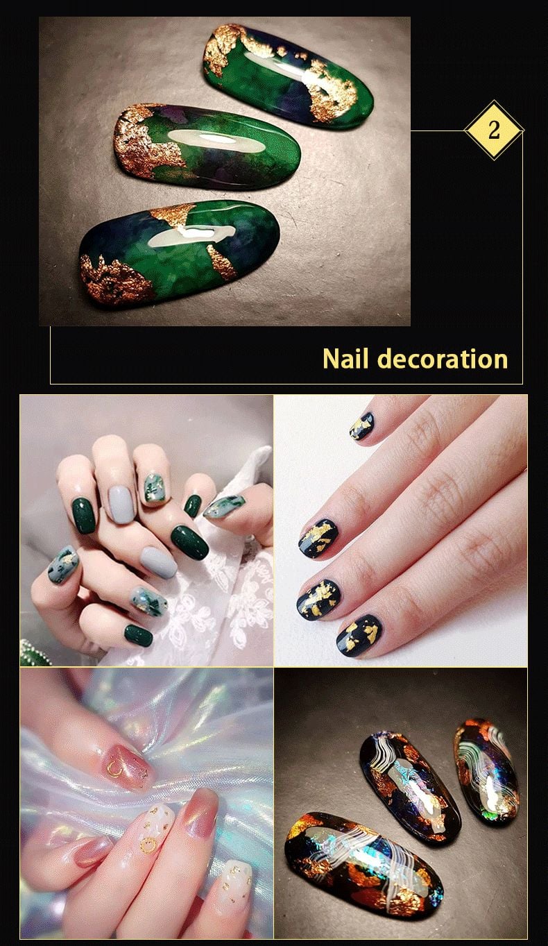 Wholesale Price Good Quality Imitation Gold Leaf Flakes for Nail Art Gold Leaf Foil 