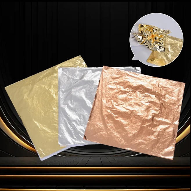 14/16cm Chinese Gold Copper Leaf imitation Gold Leaf Foil Sheets for Furniture