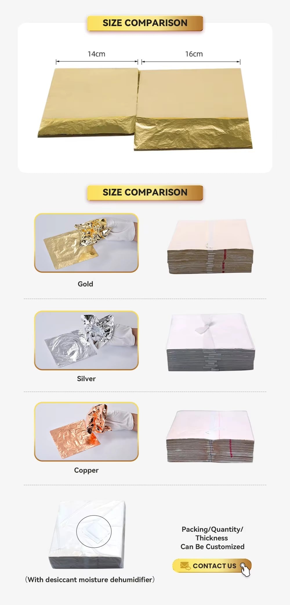 Gold Foil Paper Book Copper Aluminum Copper Foil 14 cm Decorative Imitation Gold and Silver Foil Paper 25 Pieces Per Book