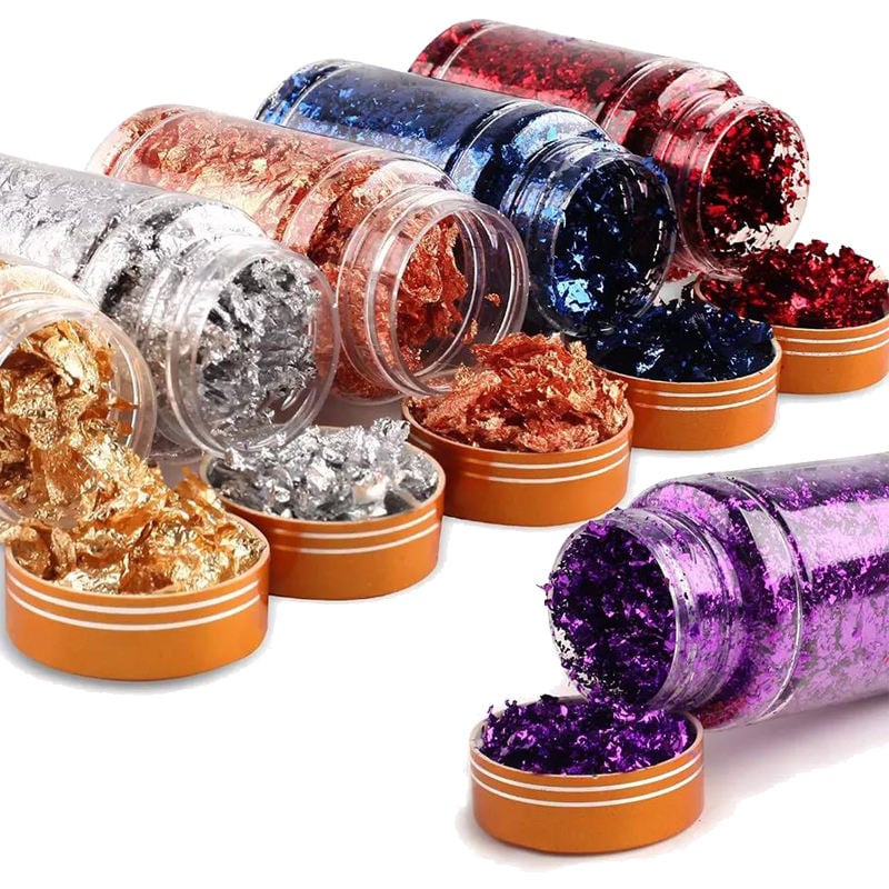 Jinzi Manufacturer Direct Supply Gold Leaf Flakes Imitation Gold Leaf Foil for for Diy Nail