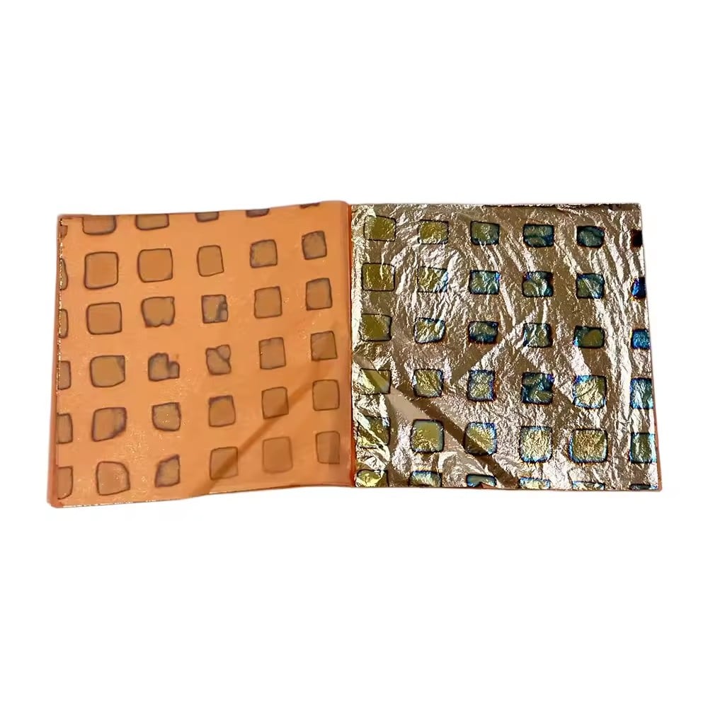 Multi Colors 14Cm 50Pcs a Booklet Imitation Gold Leaf Sheets Variegated Metal Copper Leaf Paper Foil