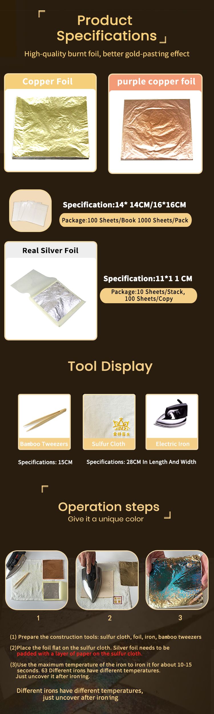 Wholesale Price High Quality Diy Handmade Burnt Foil Imitation Gold Leaf Sheets Foil Paper for Art Handicraft Deco