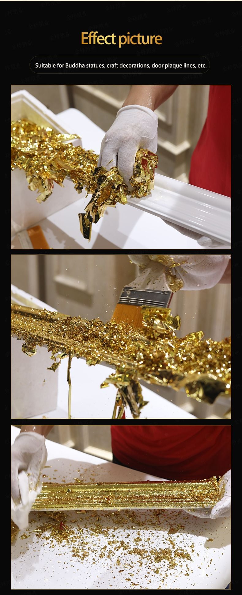 Hot Selling Gold Silver Color Roll Imitation Gold Leaf Paper for Furniture Gilding Crafts Decoration