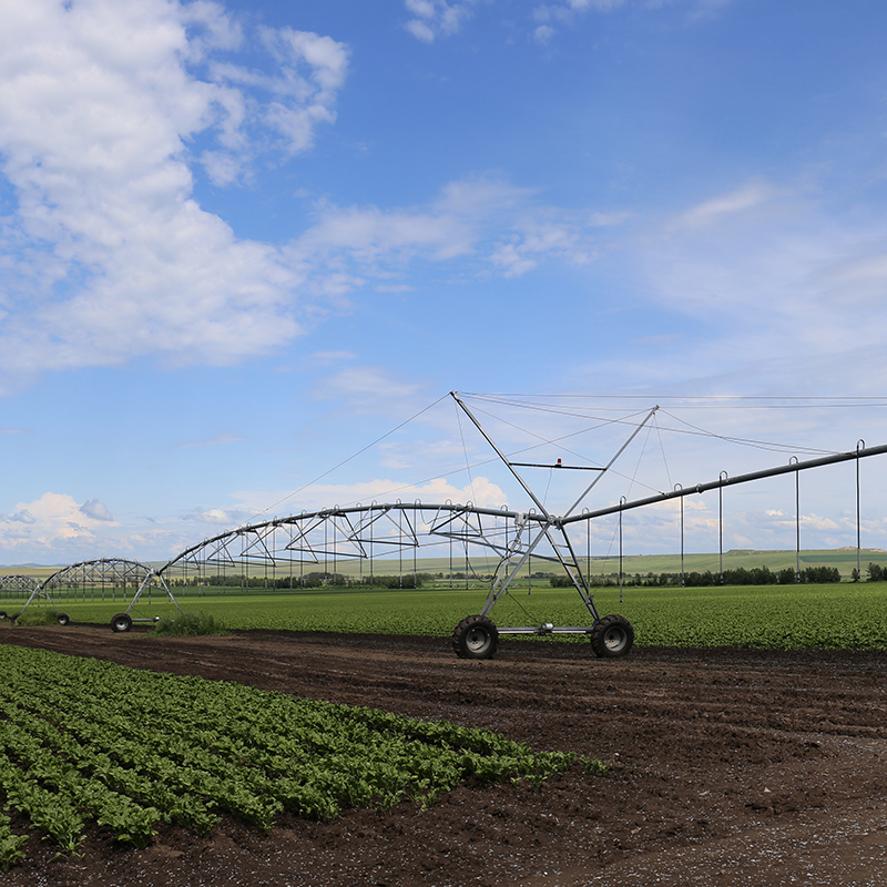 Maximizing crop yields and conserving water with pivot solar irrigation