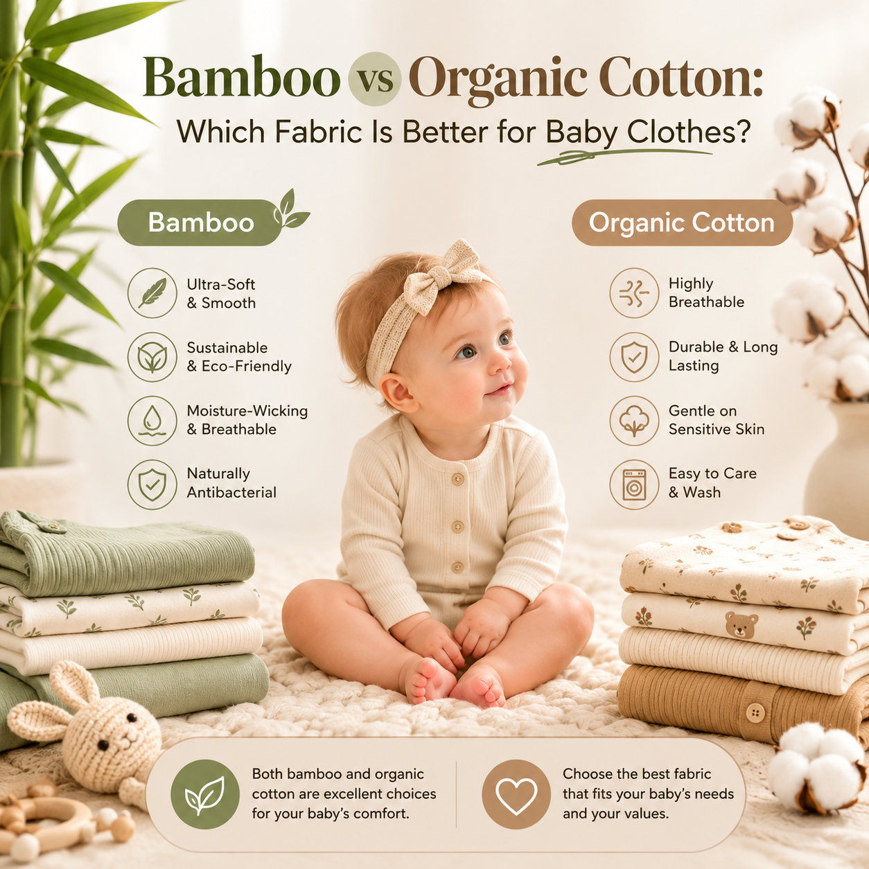 Bamboo vs Organic Cotton: Which Fabric Is Better for Baby Clothes?